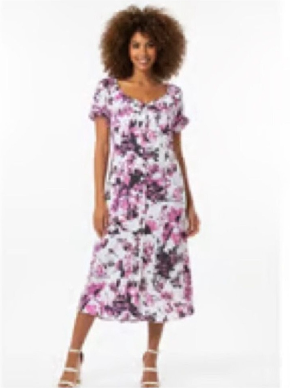 Jean Paul Gaultier for Target Floral Shirt Dress Midi Purple Size Medium EUC
